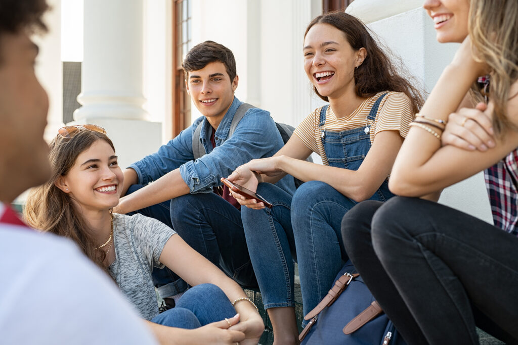 Group of happy young Gen Z influencers.